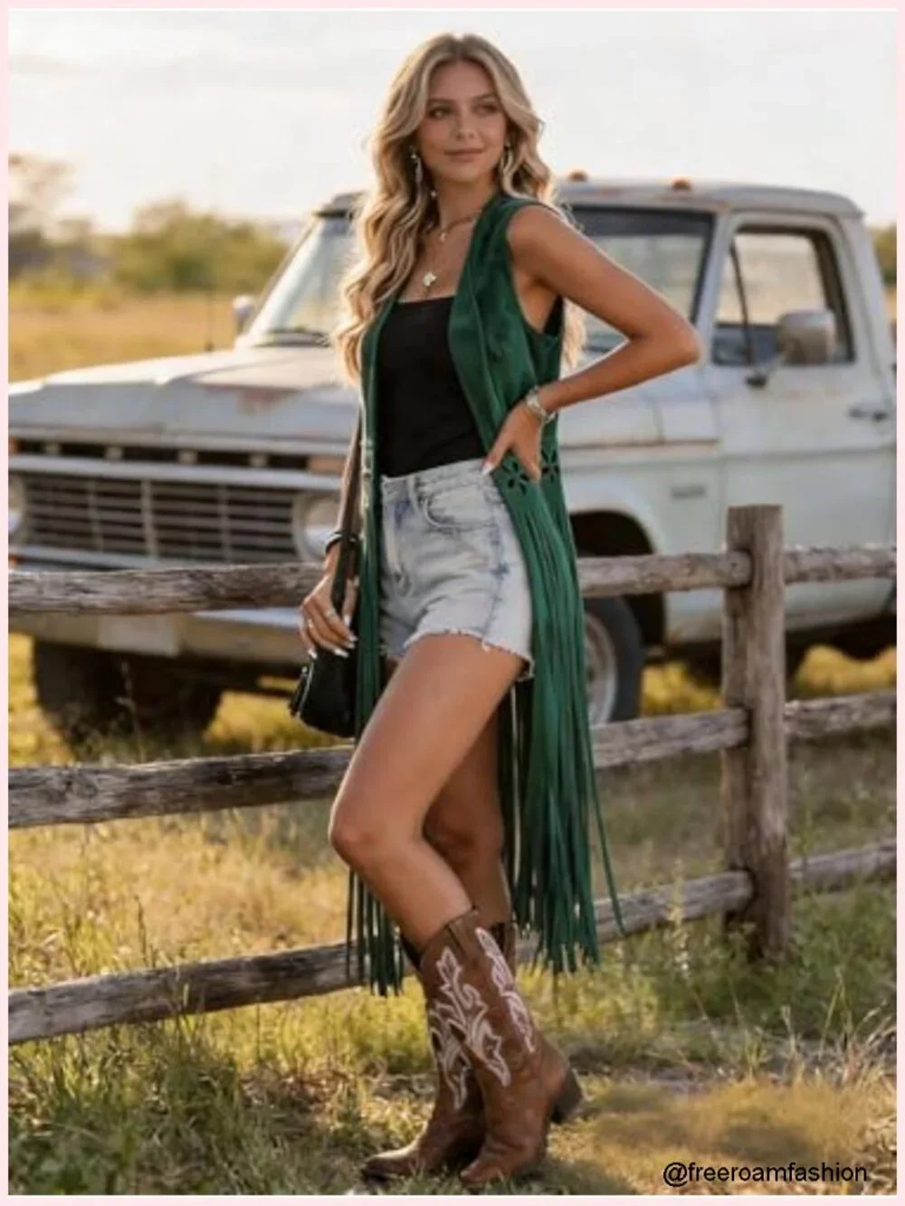 Faux Suede Tassel Vest Sleeveless Western Fringe Jacket Open Front Cardigan - Picture 2 of 6